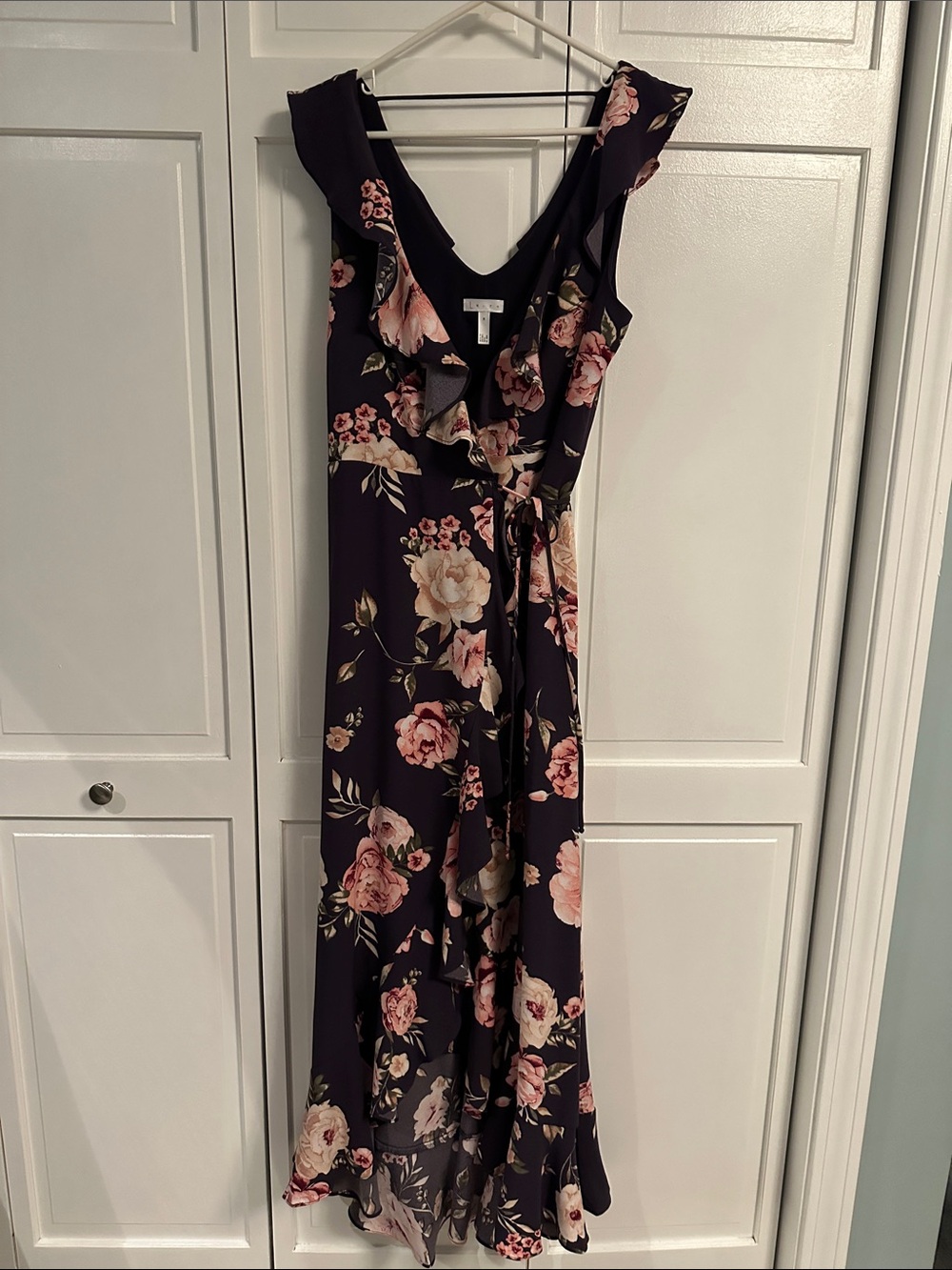 Leith Purplish/blue Maxi Dress with Pink & Cream Floral